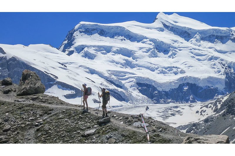 A family in the Swiss Alps
