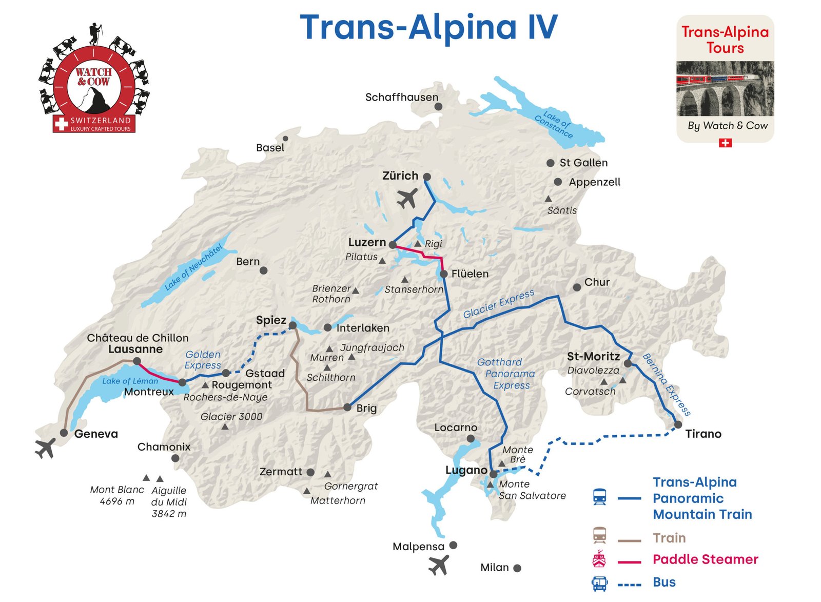 Trans-Alpina IV - From Zurich to Geneva with the hotspots of the Alps in 7 days